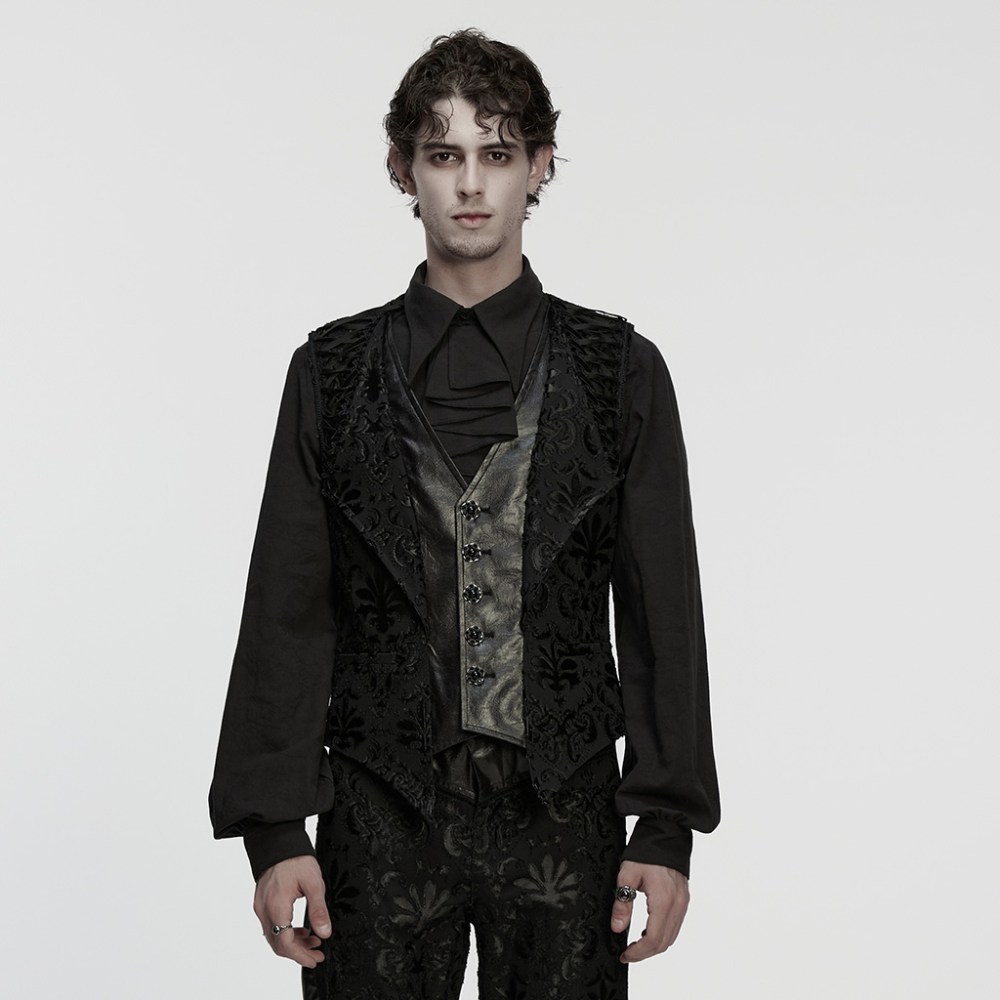 Punk Rave - Baroque Romantic Waistcoat - Black